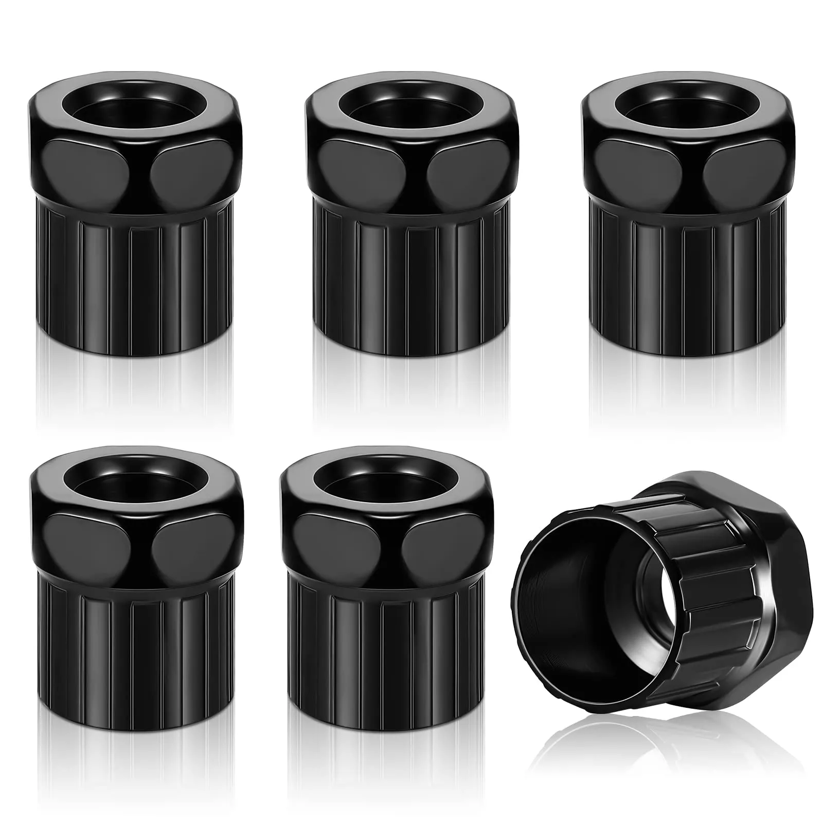 6-Piece Black Bike Freewheel Remover Set for Mountain & Road Bikes - Durable Cassette Tools