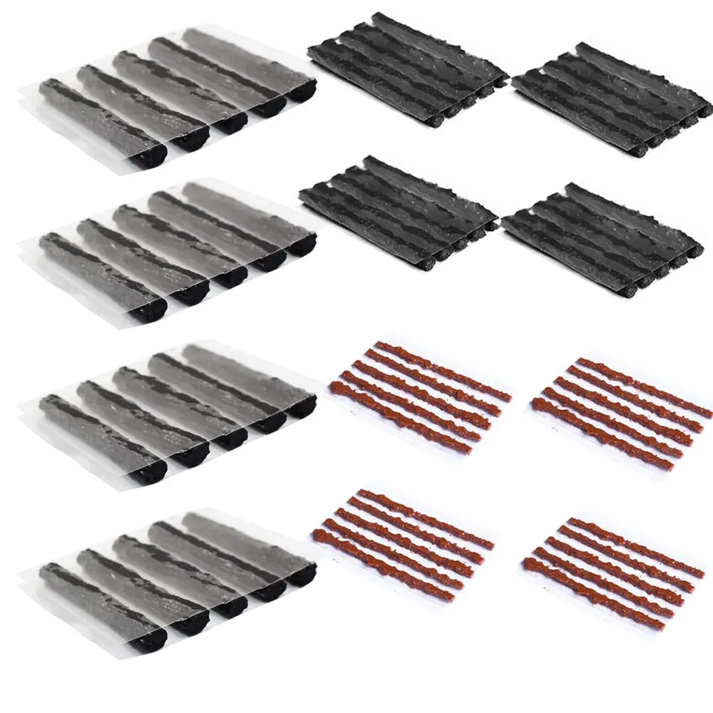 60 pcs Bike Tubeless Tire Repair Kit - 1.5 mm, 3.5 mm, 6 mm Strips for Emergency Puncture Repair