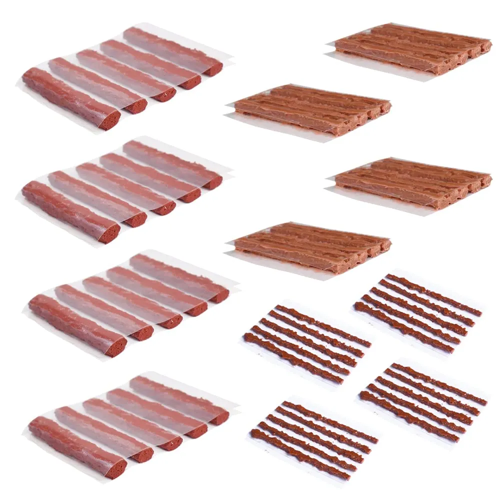 60 pcs Bike Tubeless Tire Repair Kit - 1.5mm, 3.5mm, 6mm Strips for Emergency Puncture Fix