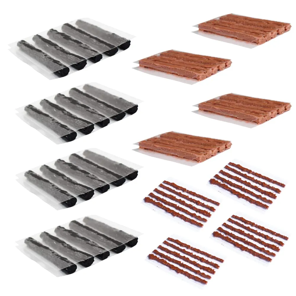60 pcs Bike Tubeless Tire Repair Kit - 1.5mm, 3.5mm, 6mm Strips for Road & Mountain Bikes
