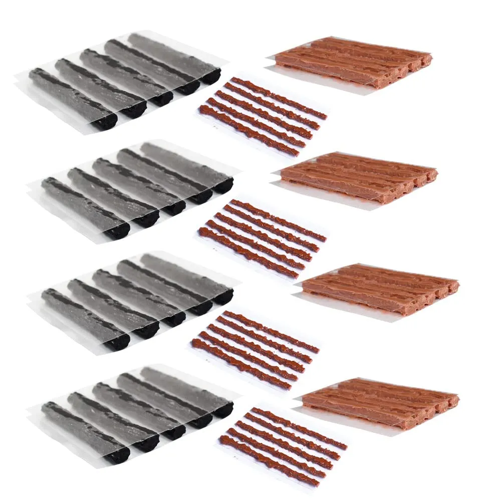 60 Pcs Bike Tubeless Tire Repair Kit - 1.5mm, 3.5mm & 6mm Plugs for Road & Mountain Bikes