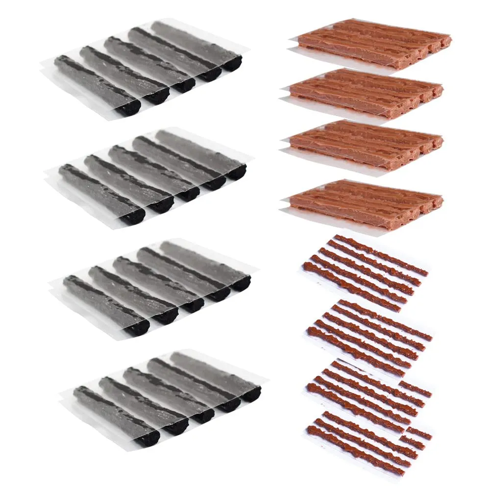 60 pcs Tubeless Tire Repair Kit Strips - 1.5 mm, 3.5 mm, 6 mm for Road & Mountain Bikes