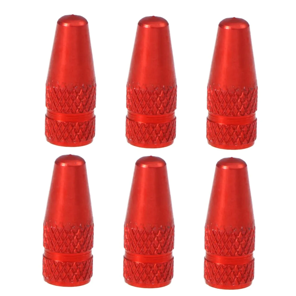 6 Pcs Aluminum Bicycle Tire Caps - Stylish Valve Stem Covers for Mountain & Road Bikes