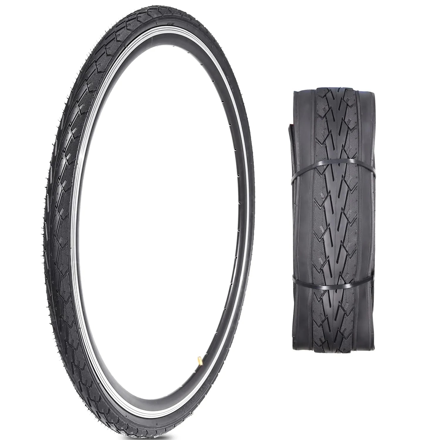 700 x 35C Foldable Bike Tires for Road and Commuter Bicycles - Durable, Black, Excellent Grip