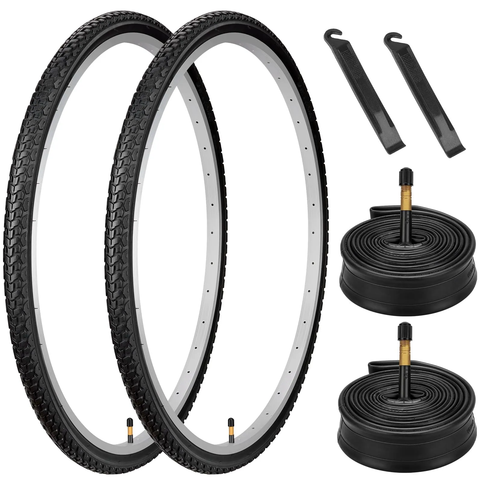 700C Bike Tires 700x38C with Schrader Valve Tubes & Tire Levers - Vershin - Durable & Comfortable