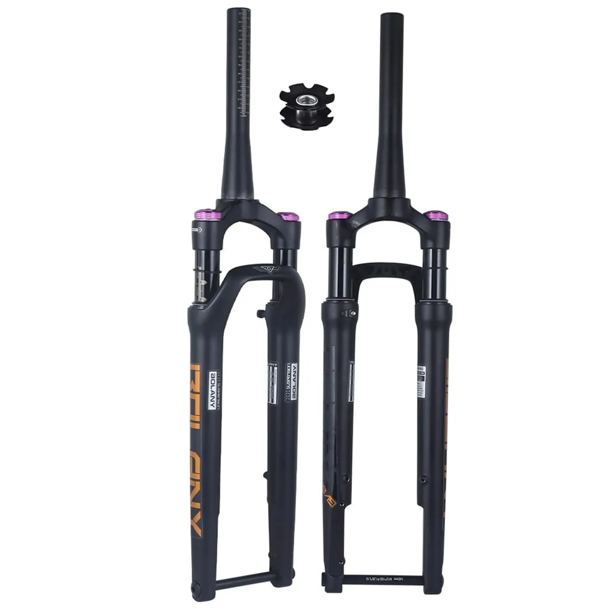 700C Road Bikes Air Suspension Fork, Tapered Steerer, Thru Axle, 60mm Travel, Ultralight Design