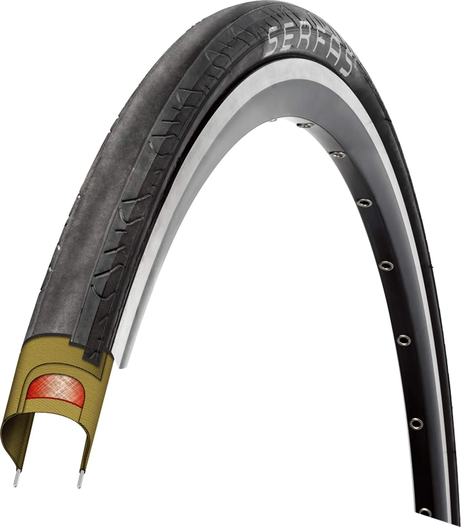 700X23C Seca Racing RS Folding Bead Bicycle Tire - Serfas - Durable, Puncture Resistant, 235g
