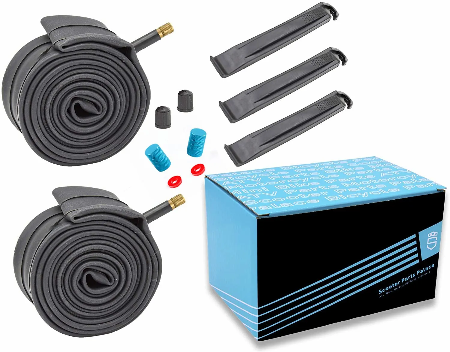 700x35C Bike Tube Set for 700x35C to 700x43C Tires, Durable Butyl Rubber, AV Valve 32mm