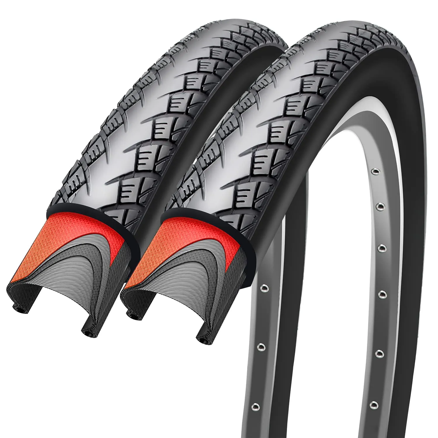 700x35c Foldable Kevlar Bike Tires Pair - High-Grade 60 TPI for Strong Grip & Speed