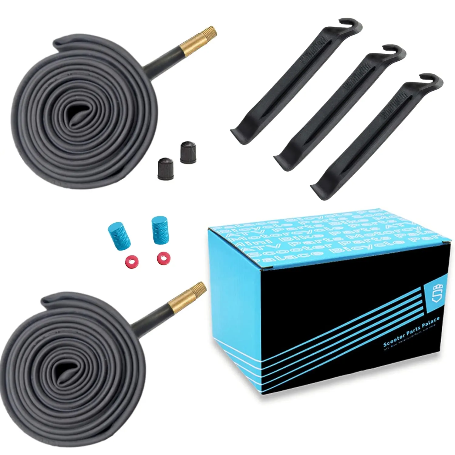 700x38c Bike Tube 2 Pack - Durable Butyl Rubber, 48mm AV Valve, Fits 700x35c to 700x43c Sizes