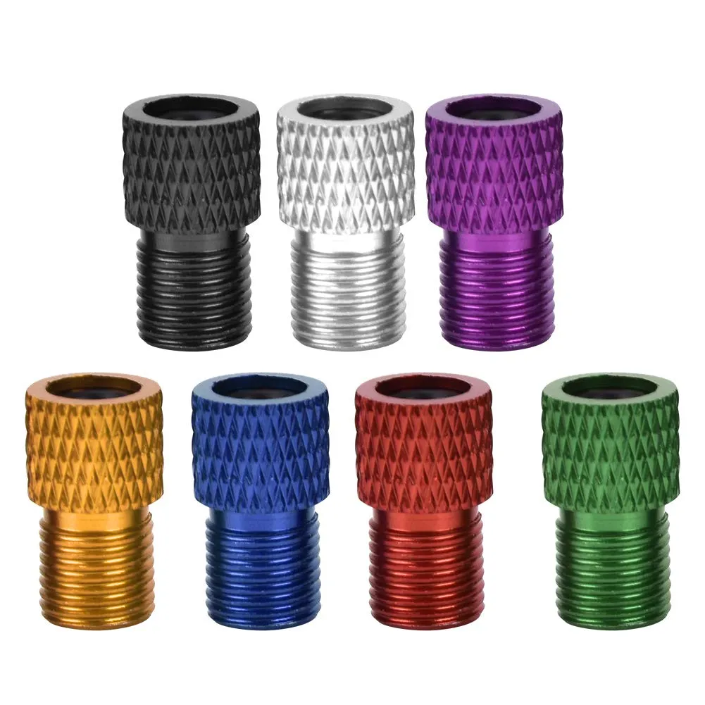 7Pcs American-French Valve Adapter Set - Sturdy Aluminum & Rubber for Easy Tire Inflation
