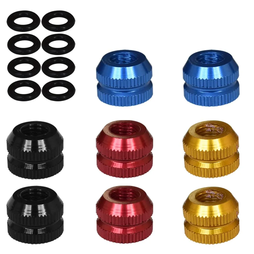 8 pcs Presta Vacuum Nut Set in Red, Black, Golden, Blue for Mountain and Road Bikes