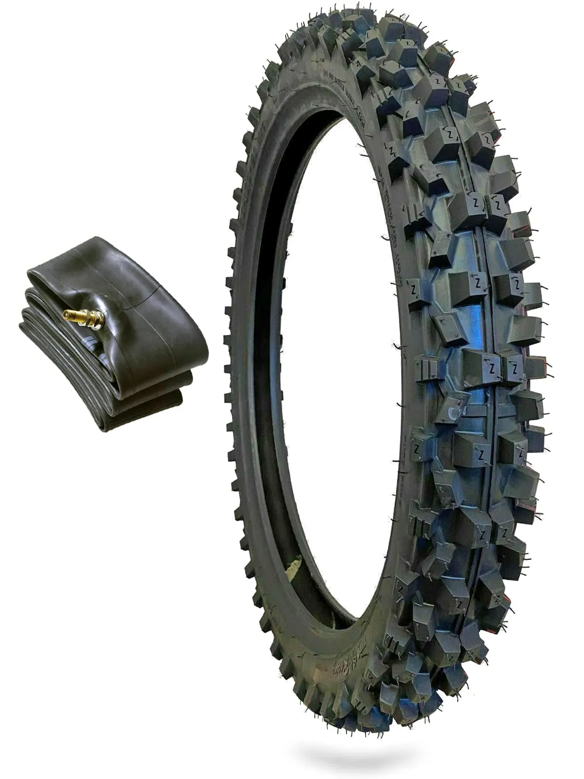 90/90-21 Off Road Dirt Bike Motocross Tire & Tube Combo by WIG Racing - Aggressive Tread Design