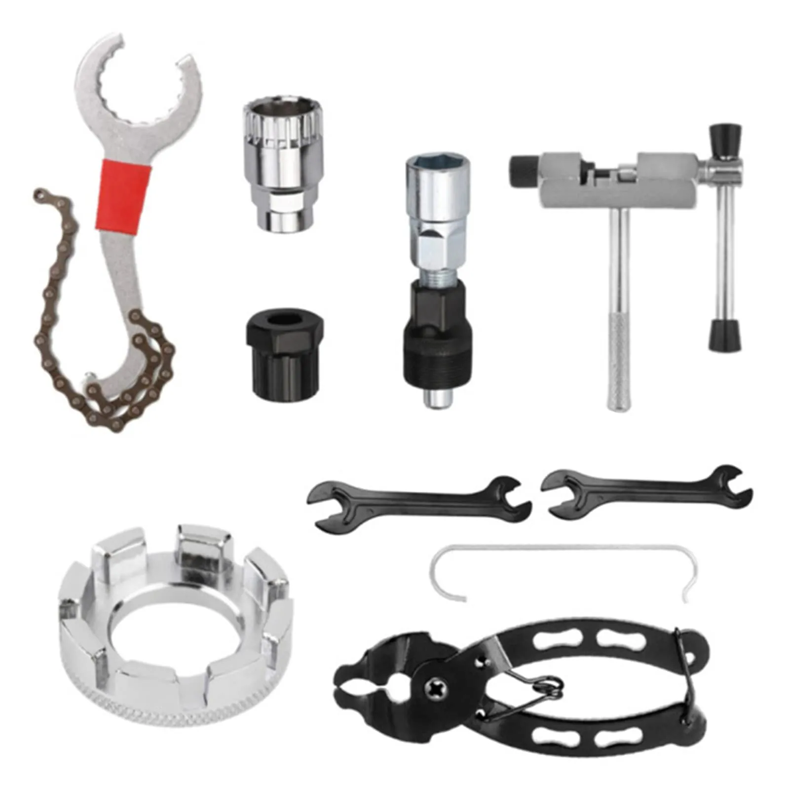 9 Pcs Bike Tool Kit - Carbon Steel Bicycle Repair Tools for Cassette, Crank, and Bottom Bracket Maintenance