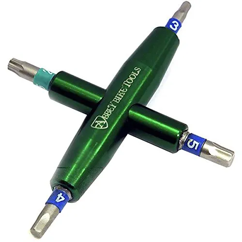 Abbey Bike 4-Way Multi-Tool - Compact Aluminum Alloy with 2.5/4/5mm & #2 JIS Screwdrivers