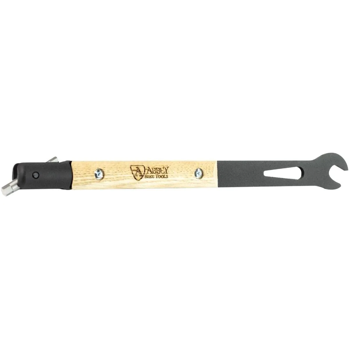 Abbey Bike Tools Shop Pedal Wrench with Wood Handle, 18' Length, 15mm, 6mm & 8mm Key, Durable Finish