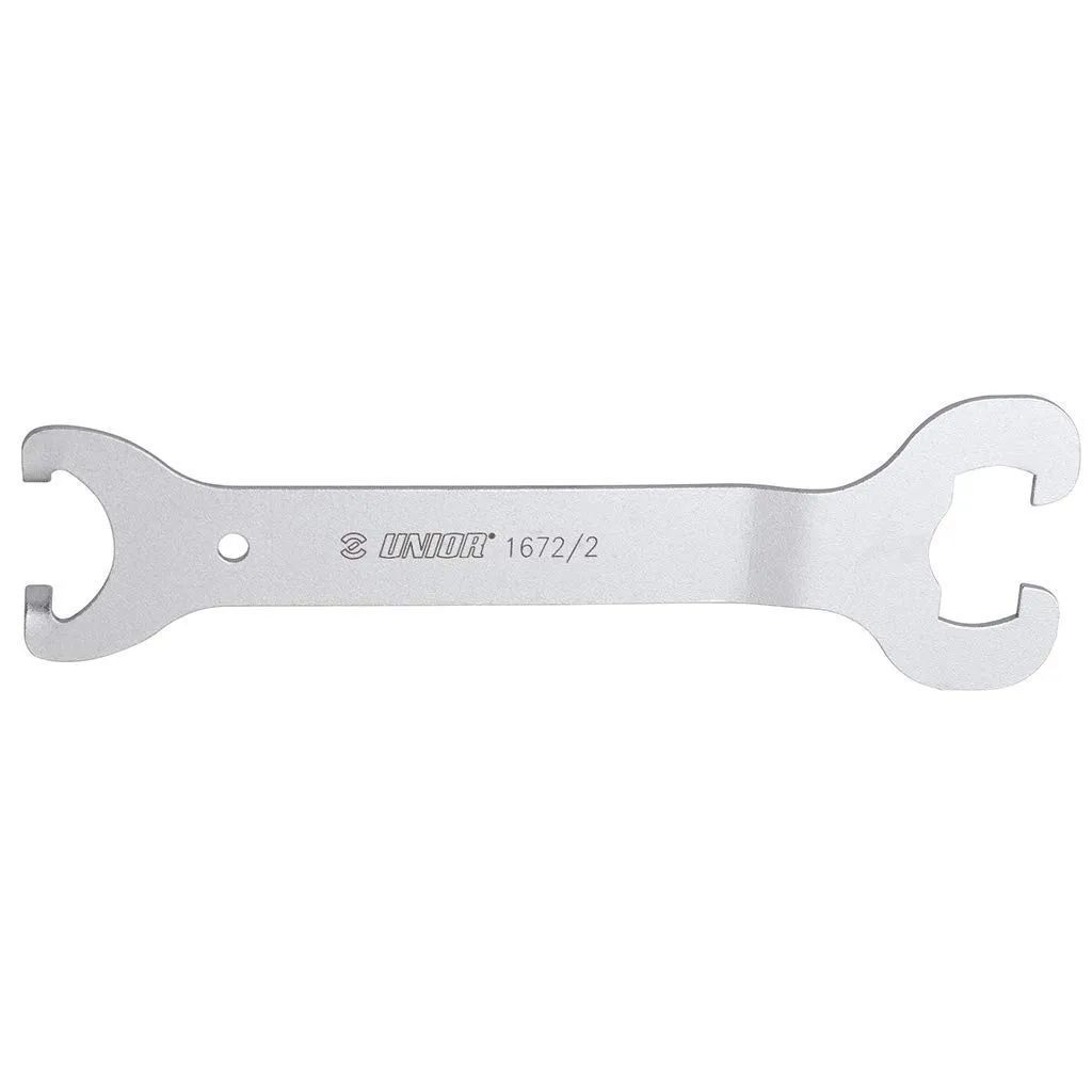 Adjustable Cup Wrench 1672/2 by Unior - Steel Tool for Bottom Brackets in Silver, 204mm Length