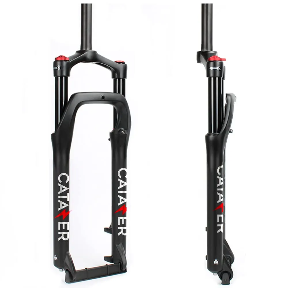 Air Fat Bike Fork 26x4.0, 120mm Travel, Aluminum Alloy, Matte Black, 9x135mm Thru Axle