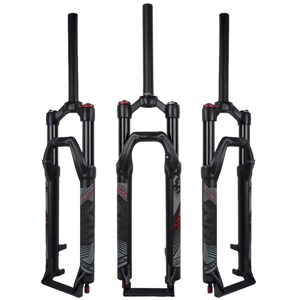 Air MTB Suspension Fork 26/27.5/29, 120mm Travel, Black/Black Gold, Ultralight Gas Shock XC