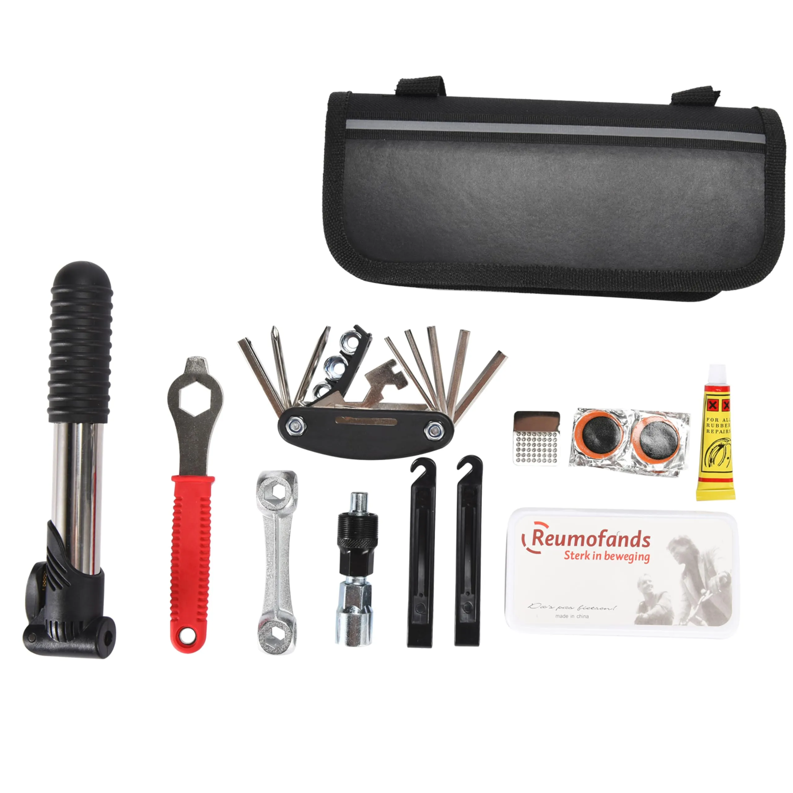 Anchorgoods Bike Tool Kit - 3.7x8.6-Inch Bicycle Repair Tool Set - Steel and Plastic Multitool - Black
