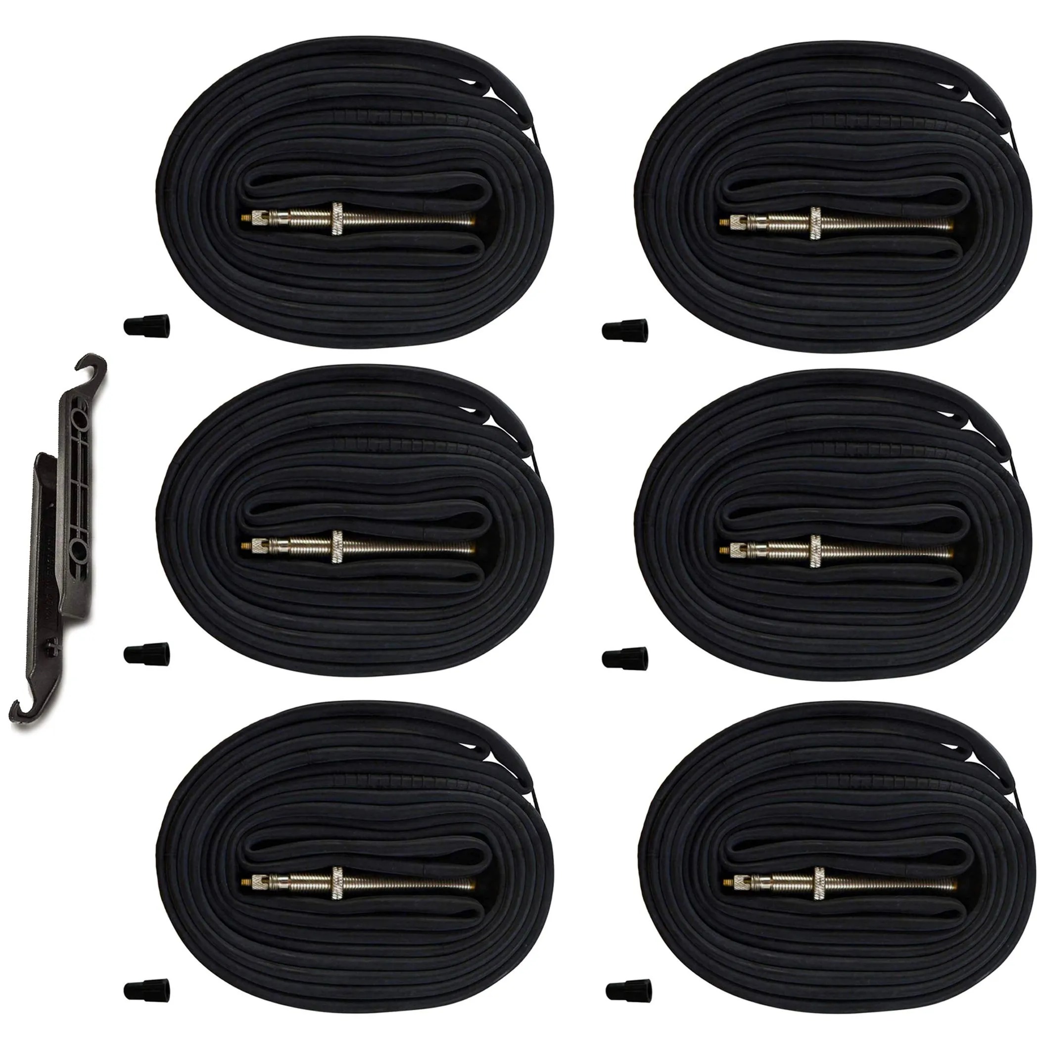 AR-PRO 700C Bicycle Tubes Race 28' 700x20-25C Bike Tubes with Presta Valve - Pack of 6 & 2 Levers