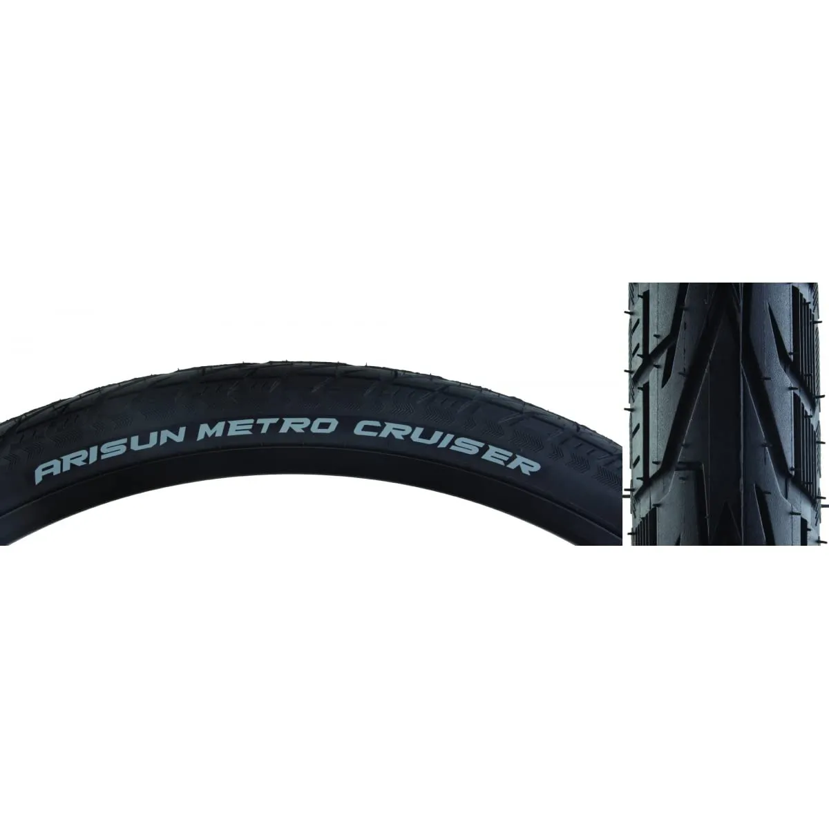 Arisun Metro Cruiser 26x1.6 Bicycle Tire - Smooth Tread, Improved Wet Traction, Black Wire