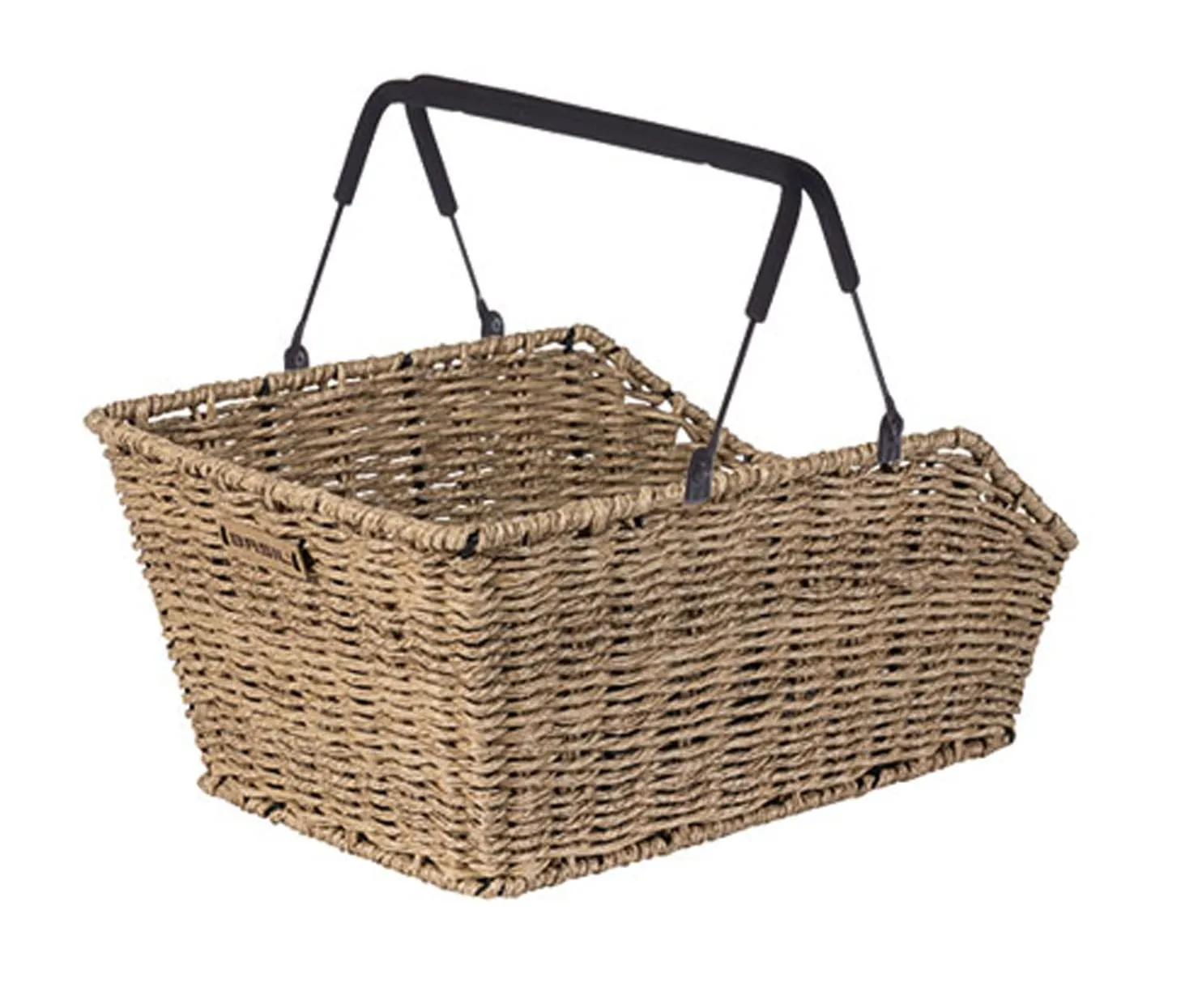 Basil Cento Rattan Look MIK Bicycle Basket, Silver, 47x34x26.5 cm, Durable & Stylish Design