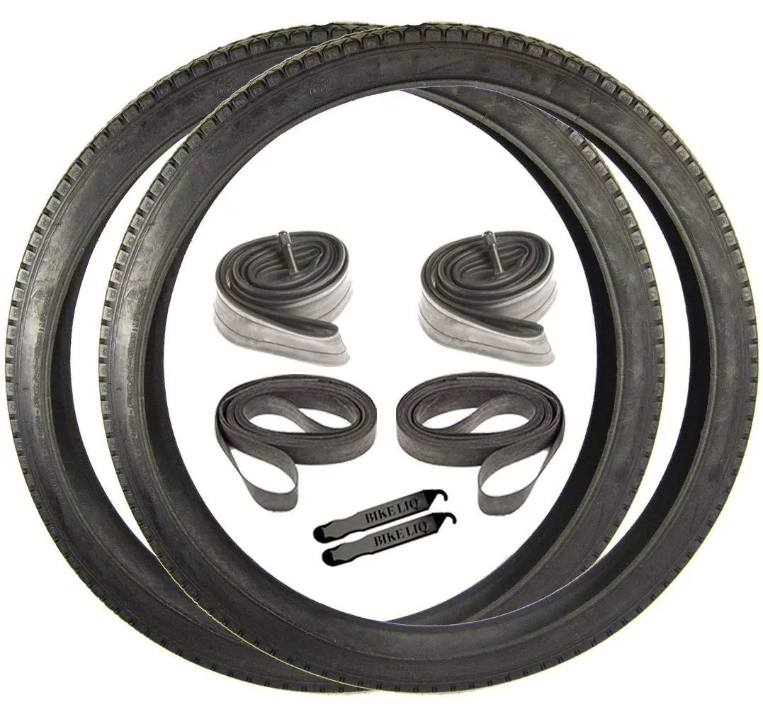 Beach Cruiser 241 Diamond Tread 26 x 2.125 Bike Tire Tube Rim Strip Lever Kit Bundle