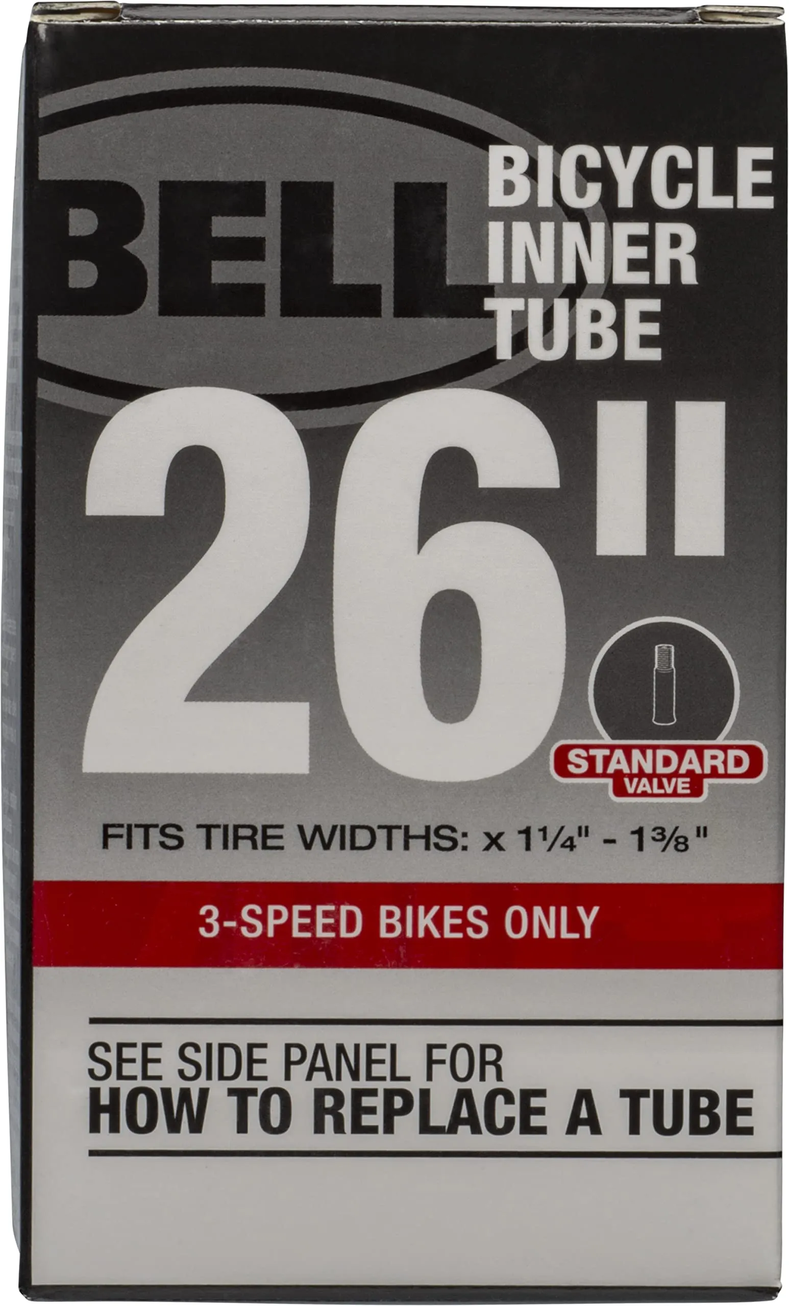 Bell 26-Inch Universal Inner Tube Black for Cruiser & Mountain Bikes, Width Fit 1-3/8-Inch