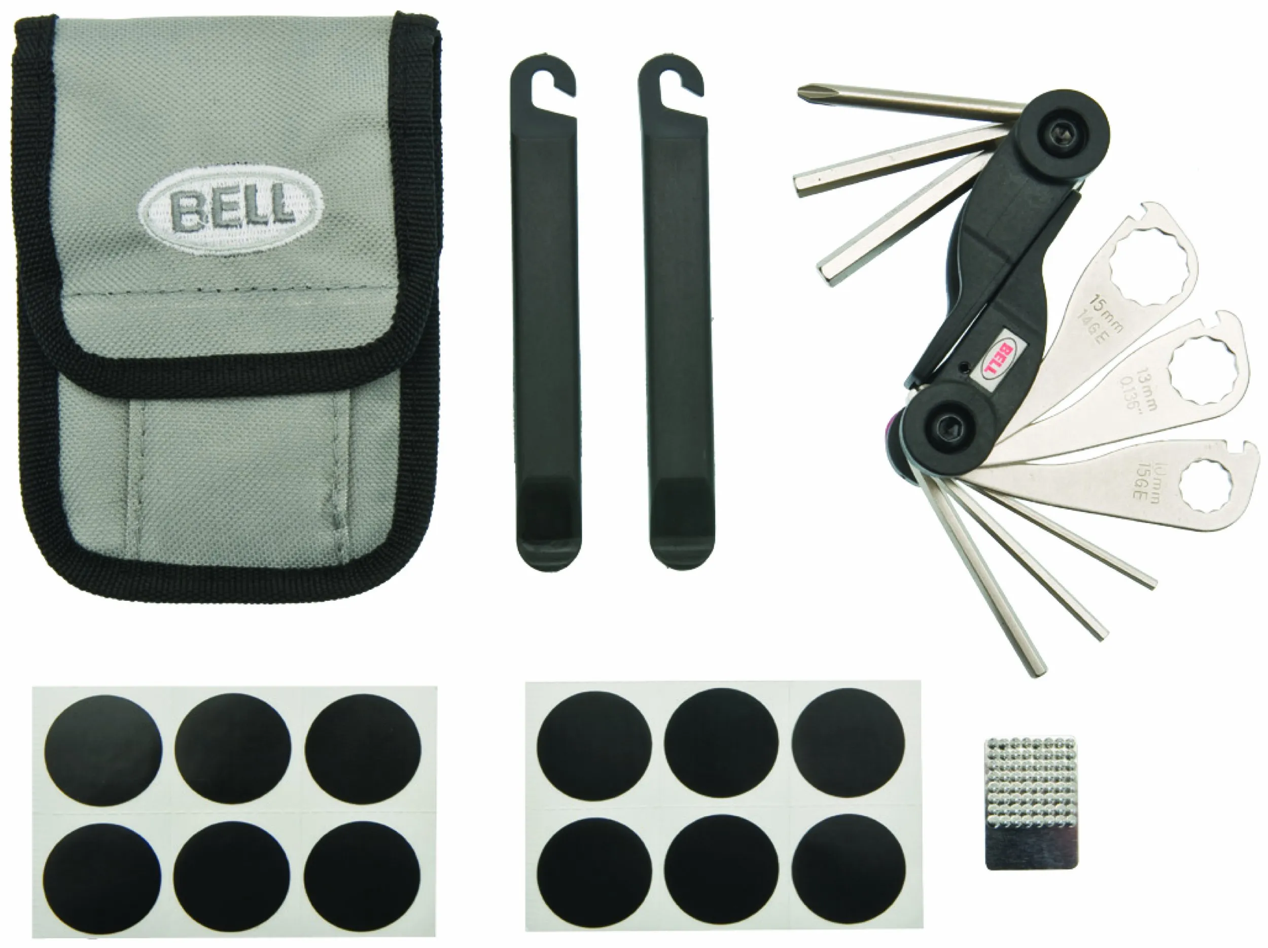 Bell Ultra-Tool Multi-Function Bike Tool with 15 Wrenches, Repair Kit, and Carrying Pouch