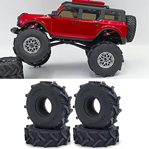 Benedict Harry 1.0 Wheel Rims Tires for Axial AX24 SCX24 FMS FCX24 TRX4M - 62mm Diameter, 22mm Width