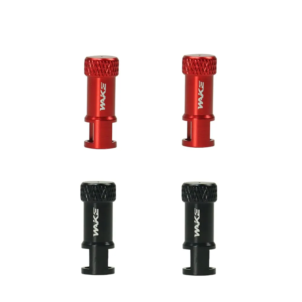 BESNIN Nipple Valve Caps with Core Remover, 4-Pack Black & Red Bike Tire Dust Covers