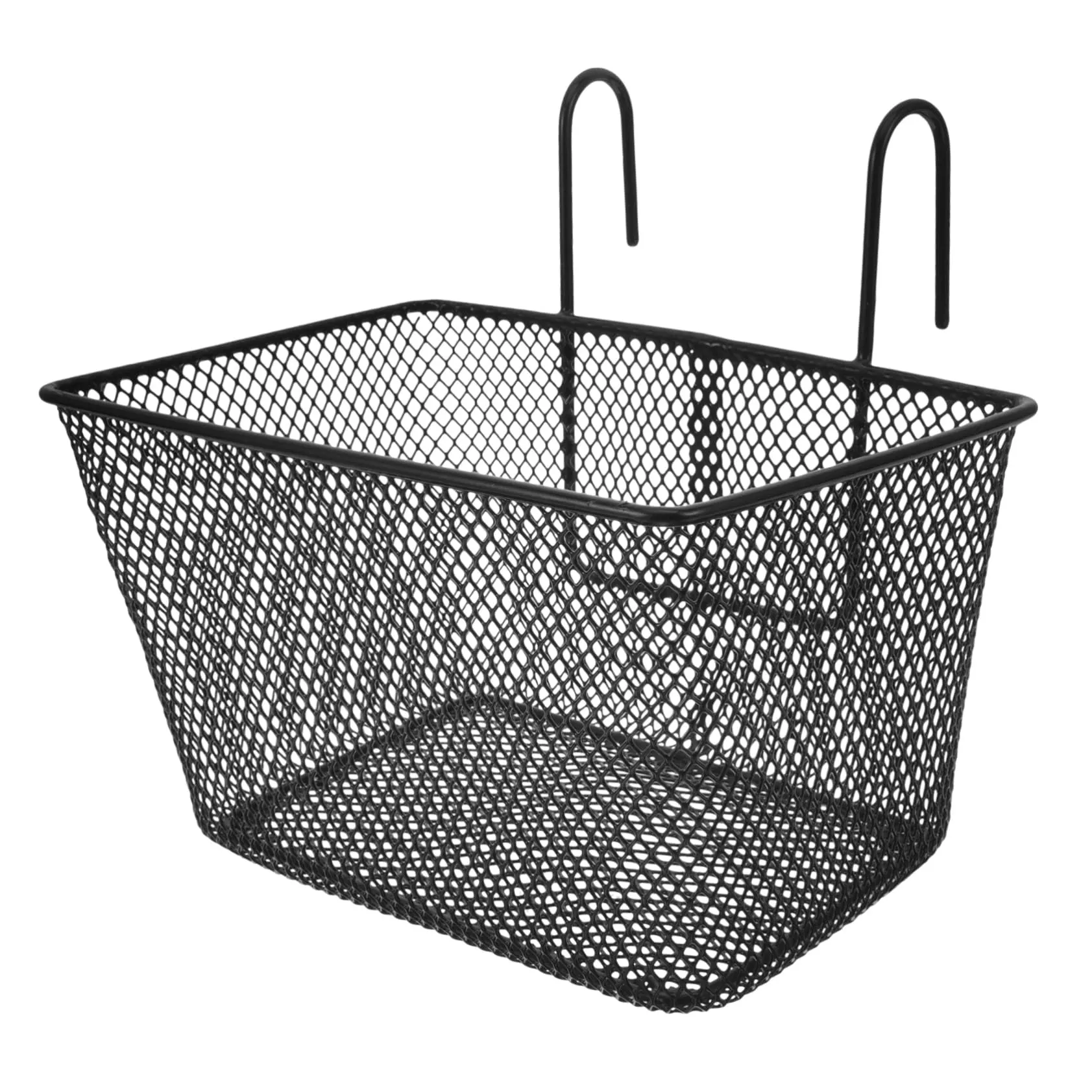 BESPORTBLE Black Iron Bicycle Basket for Handlebar, 25.4x22x21.5cm, Durable and Detachable