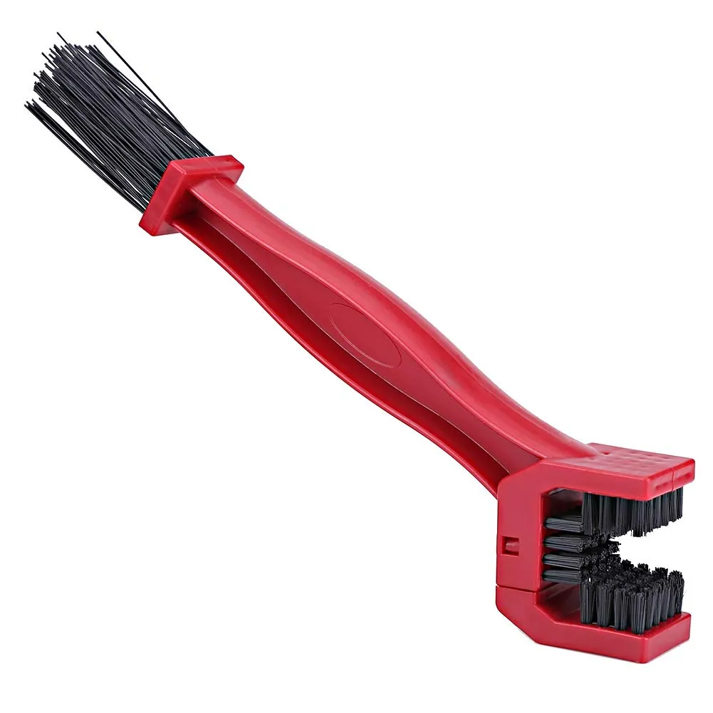 Bicycle Chain Cleaning Brush, Red Multi-Purpose Tool for Motorcycles and Bicycles, Durable ABS & Nylon
