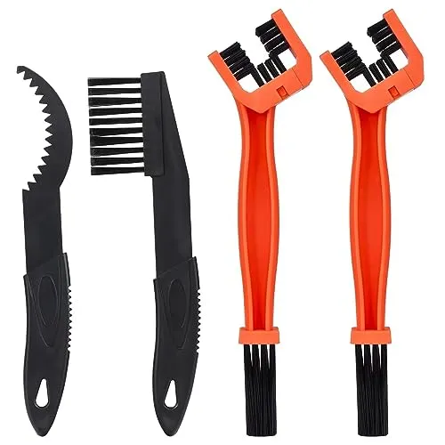 Bicycle Cleaning Tools Set - 4 Pcs Bike Clean Brush Kit for Gears Maintenance by Boenoea