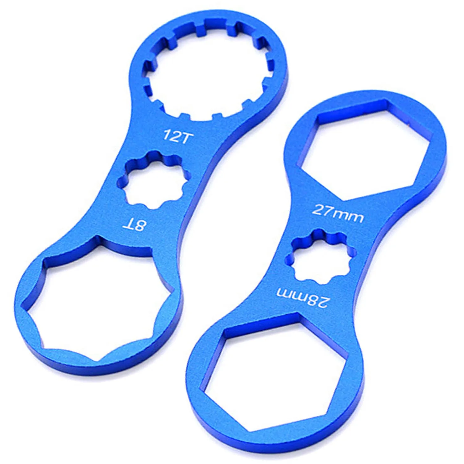 Bicycle Fork Cap Wrench Set - 2Pcs Aluminum Alloy Spanner Tools for Suntour XCM/XCR/XCT Forks