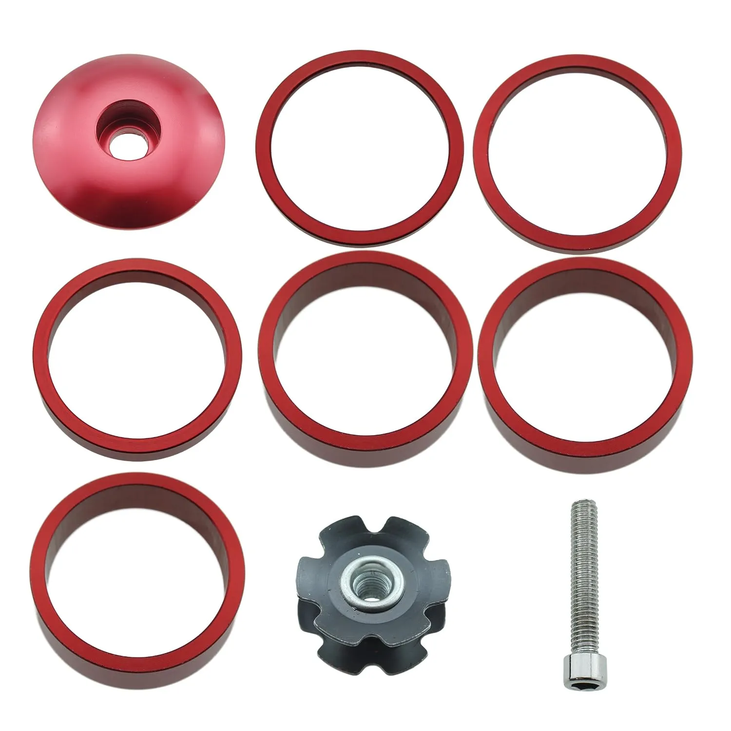 Bicycle Fork Hub Aluminium Washer Set for Mountain & Road Bikes - 28.6mm, Lightweight & Durable