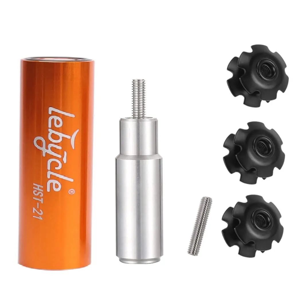 Bicycle Fork Star Nut Installer Tool with Free Screw & 3 Start Nuts for 7/8', 1', 1-1/8'