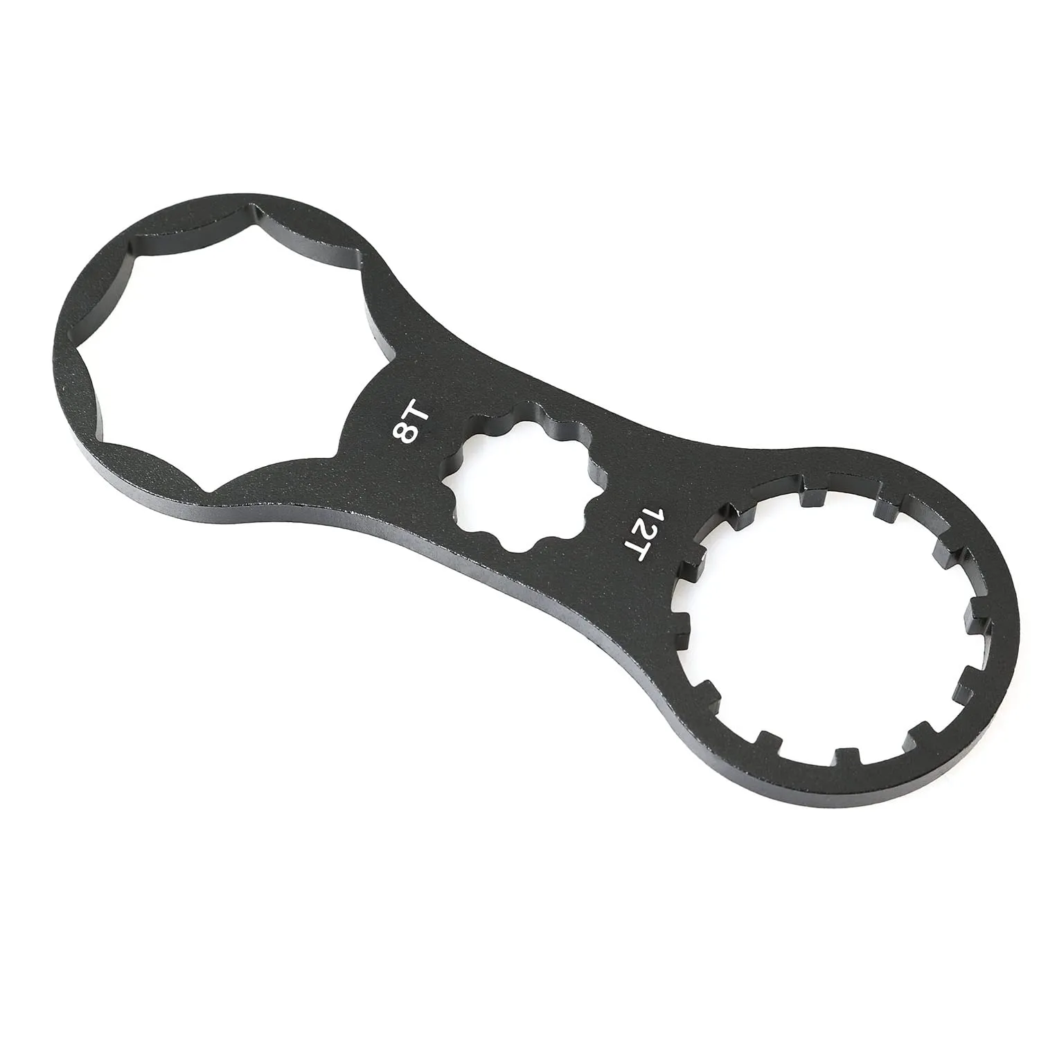 Bicycle Front Fork Shoulder Cover Wrench Tool - Black Aluminum Alloy, Lightweight, 8T-12T