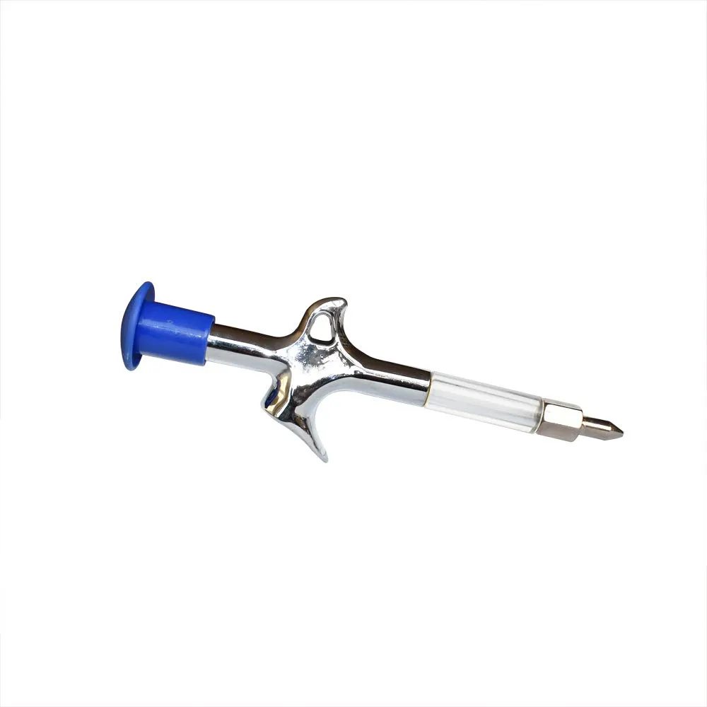 Bicycle Grease Injector Gun Tool - Silver & Blue for Headset Bearings, Pedals, & Hubs
