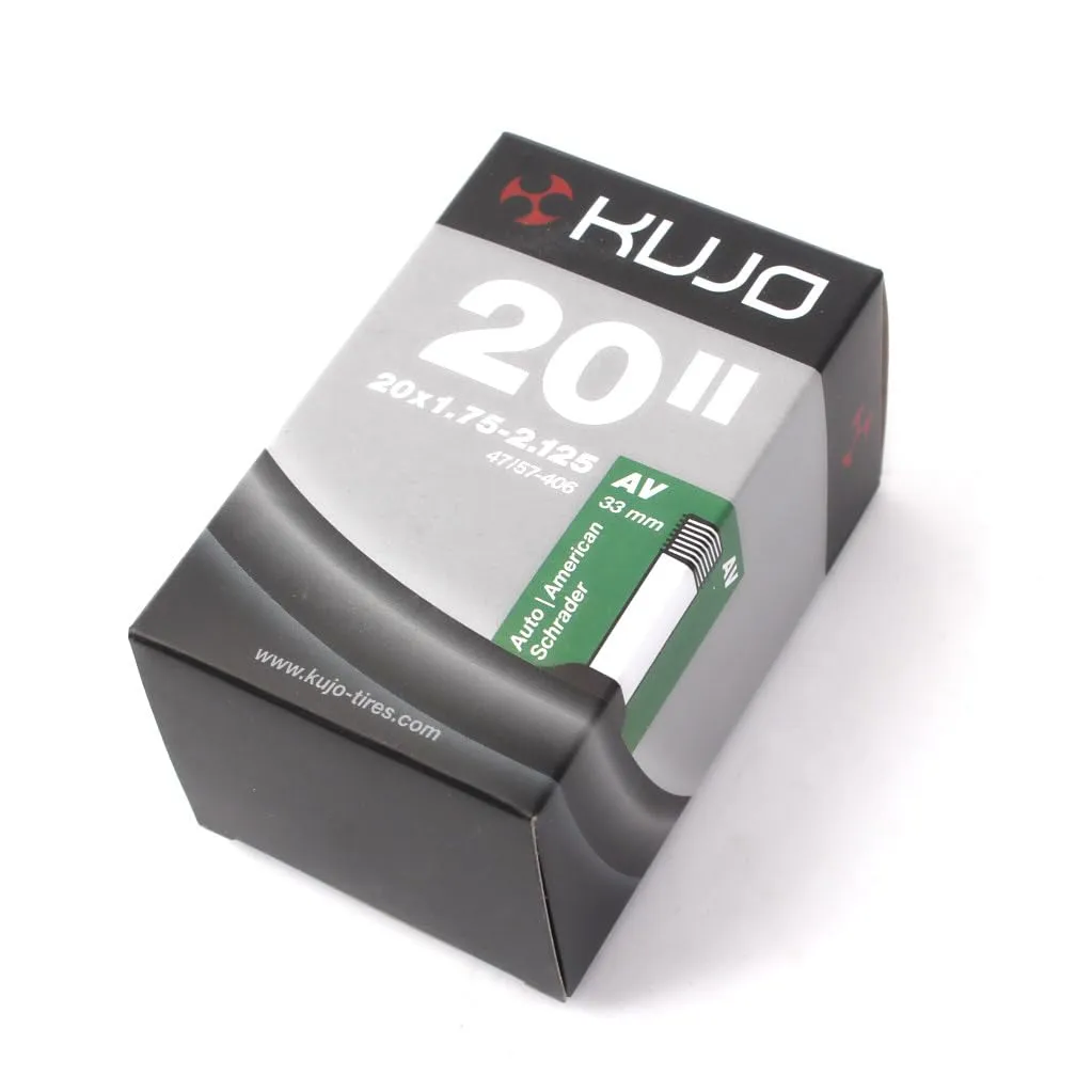 Bicycle Inner Tube 20 Inch Kujo x 1.75-2.125 Inch AV - Quality Butyl Rubber for All Wheel Types