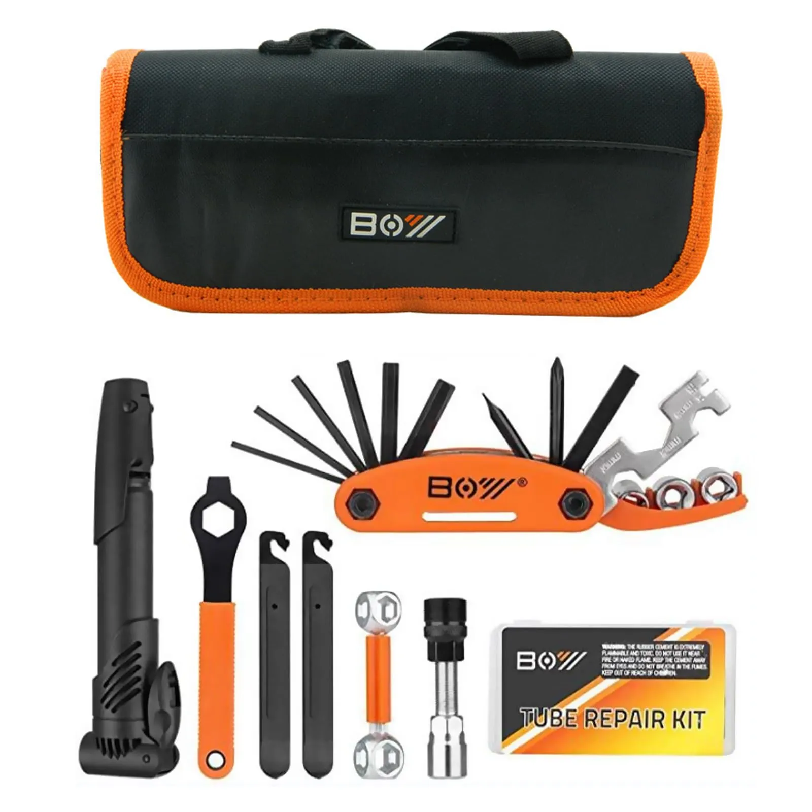 Bicycle Repair Kit - Portable Tire Repair Tools for Camping, Travel, and Emergency Use