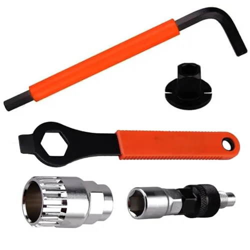Bicycle Repair Tool Kit - 6 in 1 Crank Puller, Bottom Bracket Remover & Wrench for Bikes