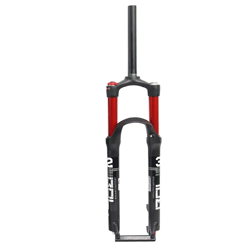 Bicycle Suspension Front Forks 26/27.5/29 MTB, Magnesium Alloy, Manual Lockout, Black Red Tube
