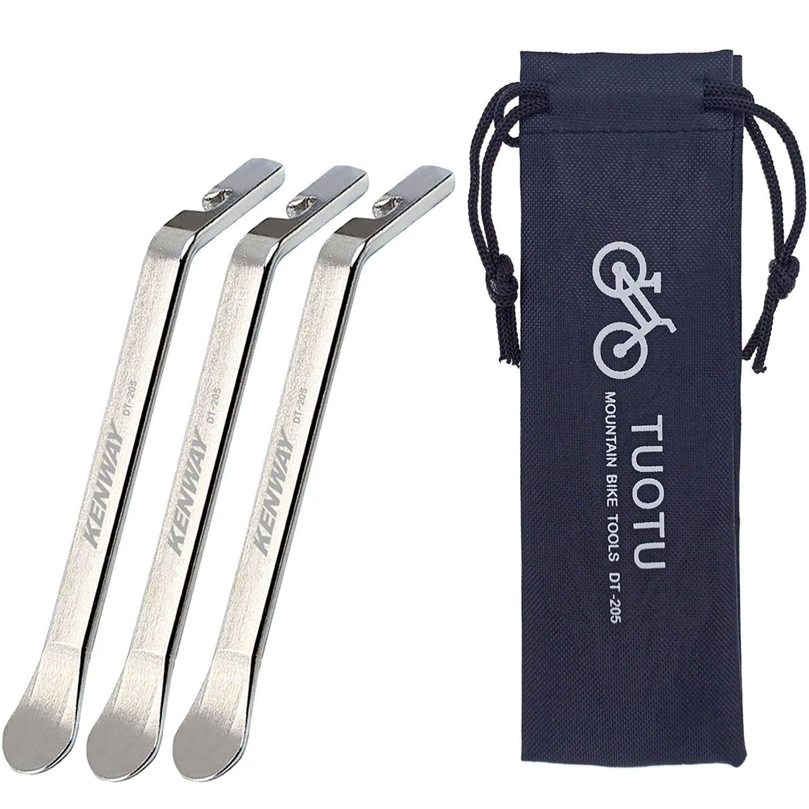 Bicycle Tire Lever Set - Stainless Steel Tools for Easy Bike Tire Changes - 3 Levers & Bag