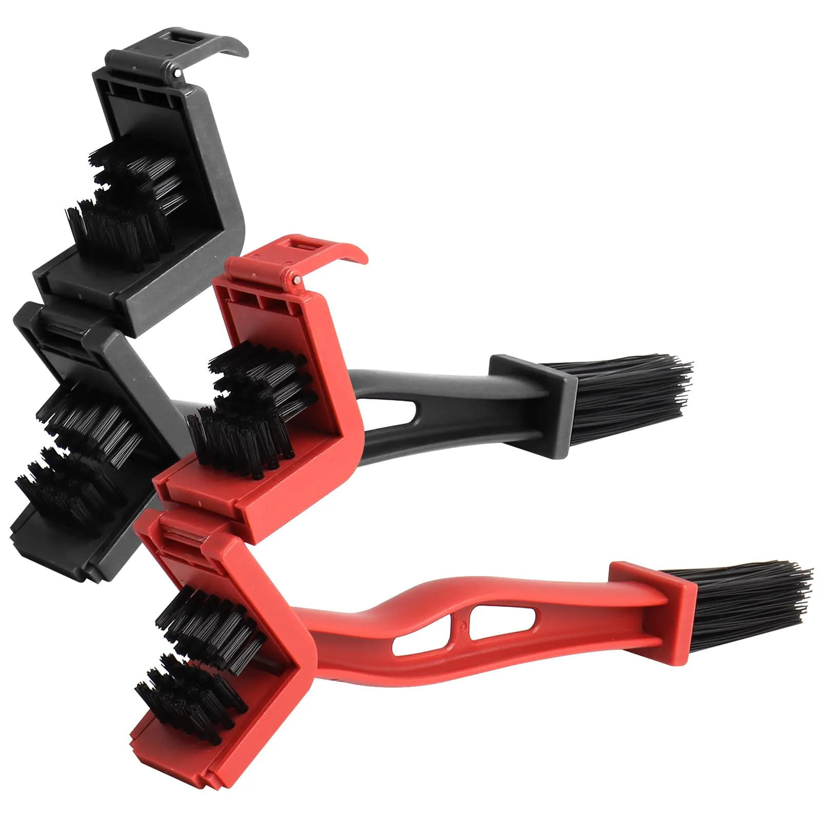 Bike and Motorcycle Chain Washer Cleaning Brush Tools - Red and Black with Durable Bristles for Efficient Maintenance