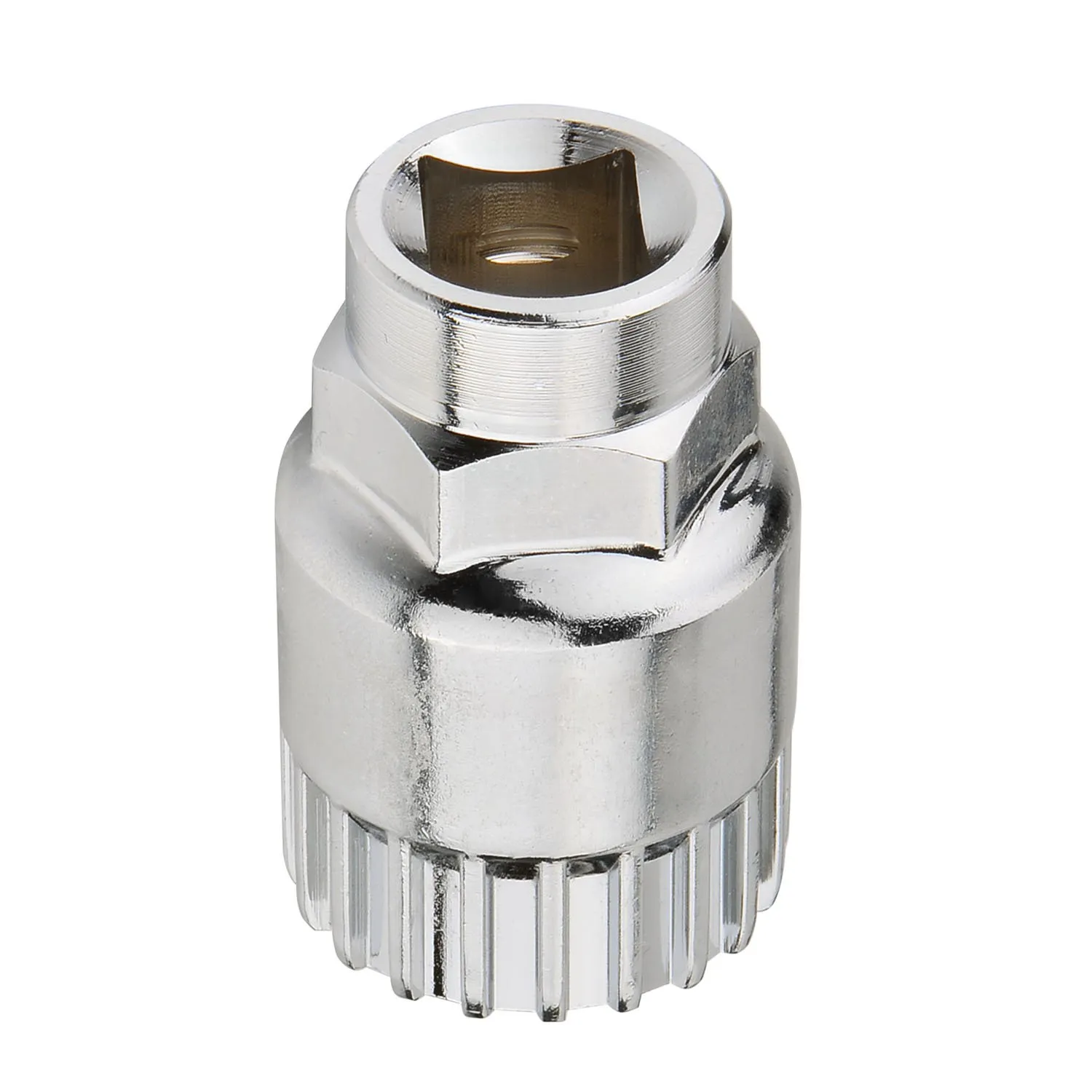 Bike Bicycle Bottom Bracket Removal Tool - 20 Teeth Splined, Heavy Duty Silver Metal