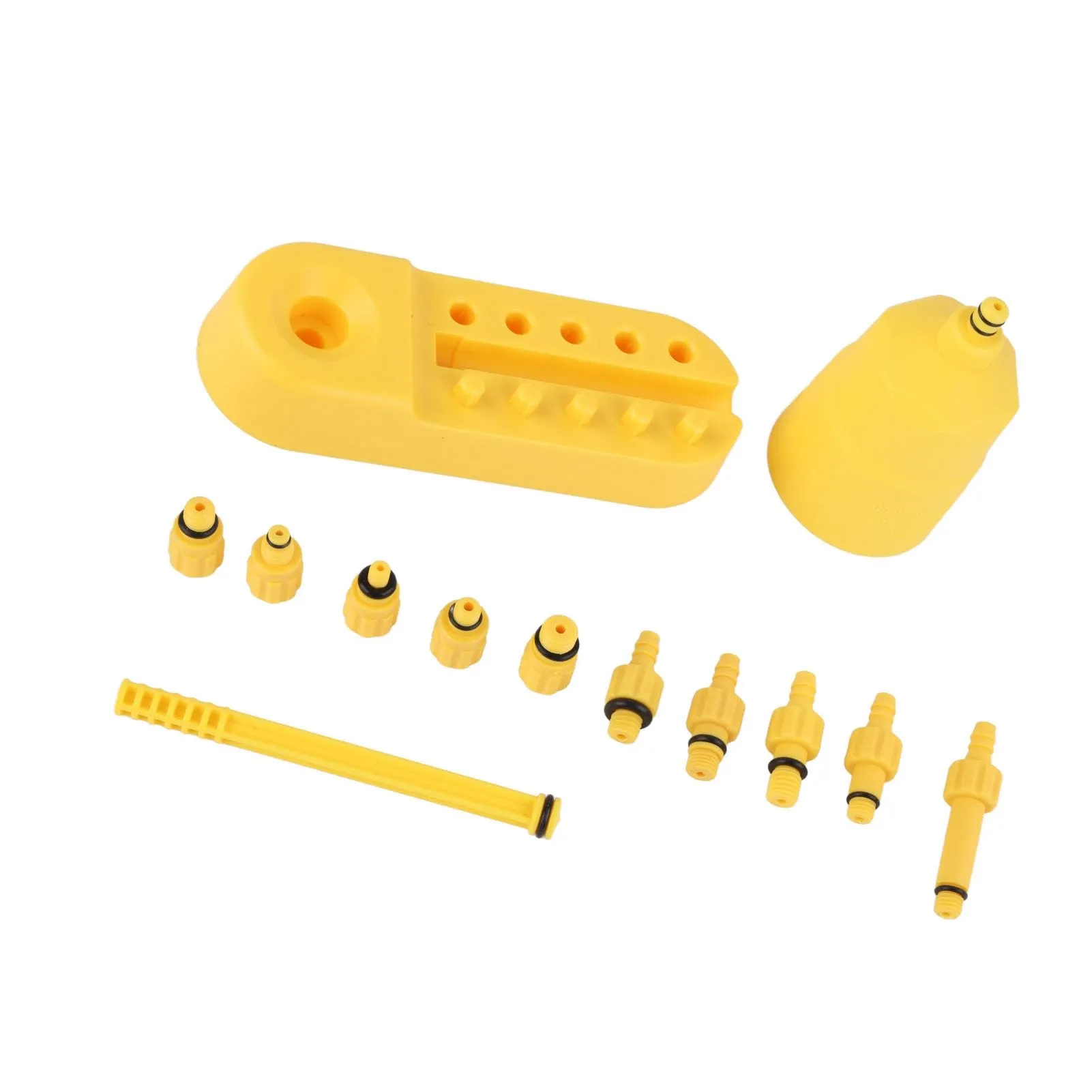 Bike Brake Bleed Kit - Hydraulic Disc Brake Tool Set with 13 Connectors, Plastic, Durable & Lightweight
