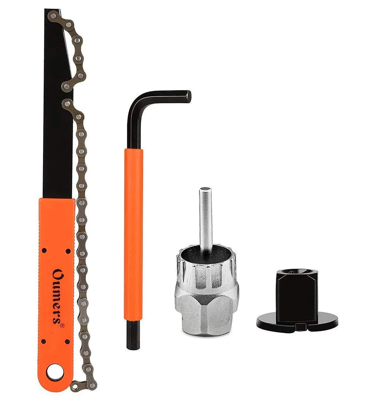 Bike Cassette Removal Tool Kit with Chain Whip & Wrench for 7-10 Speed Cassettes - Oumers