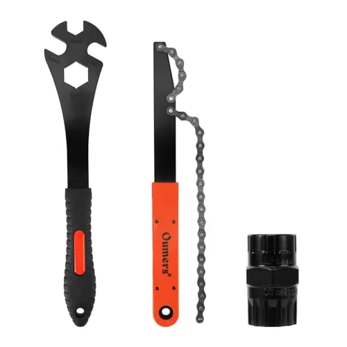 Bike Cassette Removal Tool Set - Chain Whip, Pedal Wrench & 2-in-1 Freewheel Remover